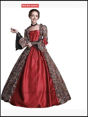 Victorian Renaissance Gothic Masquerade Costume Dress Lace Up